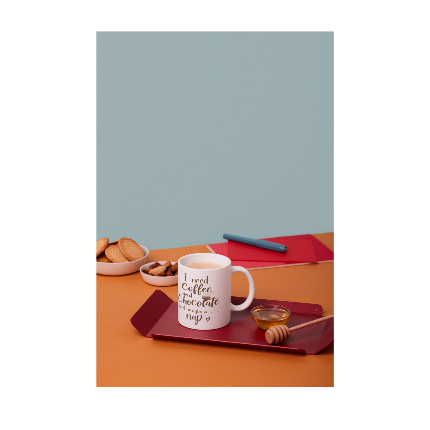 Funny Mug - I Need Coffee and Chocolate and Maybe a Nap
