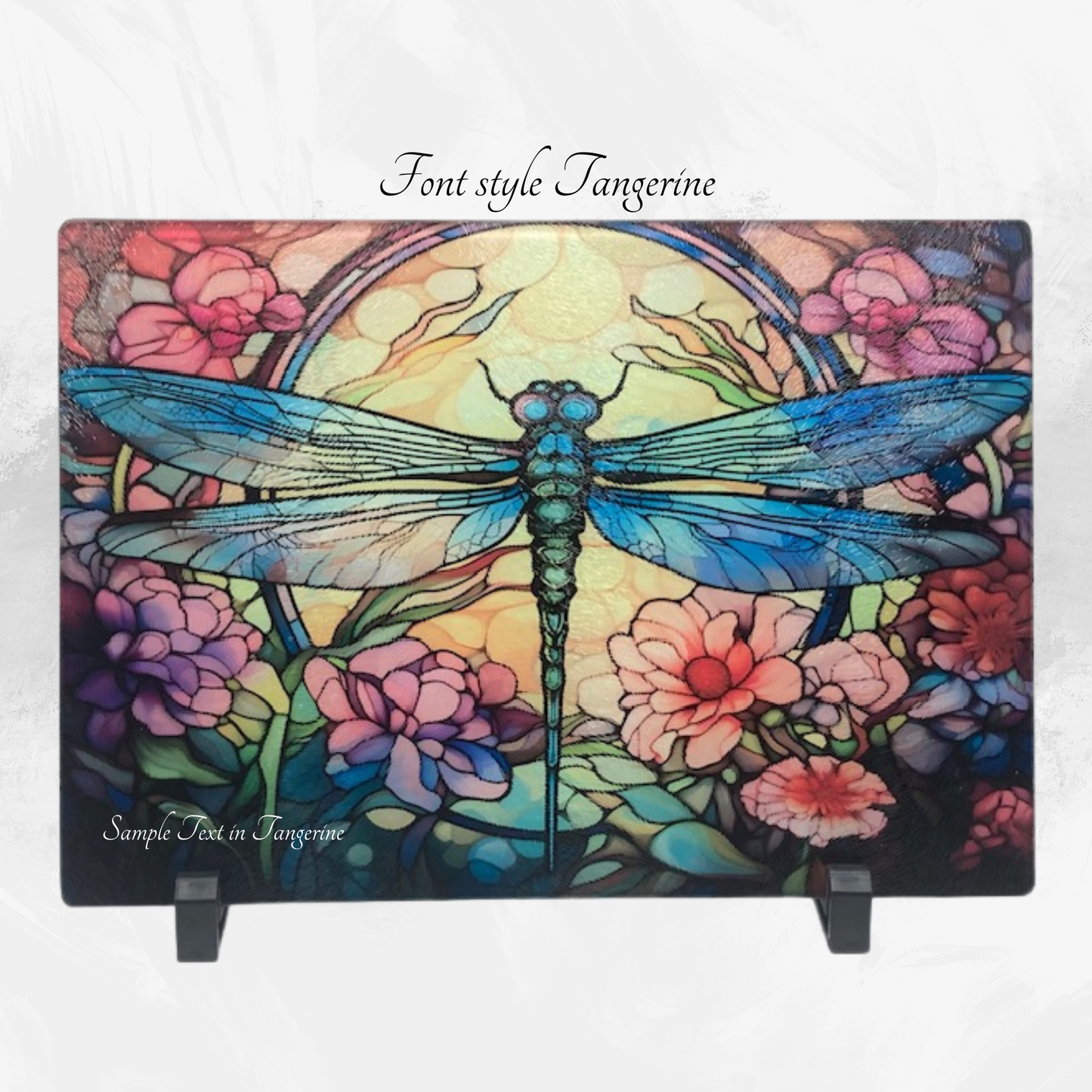 Personalized Dragonfly Glass Cutting Board | Custom Nature Kitchen Gift