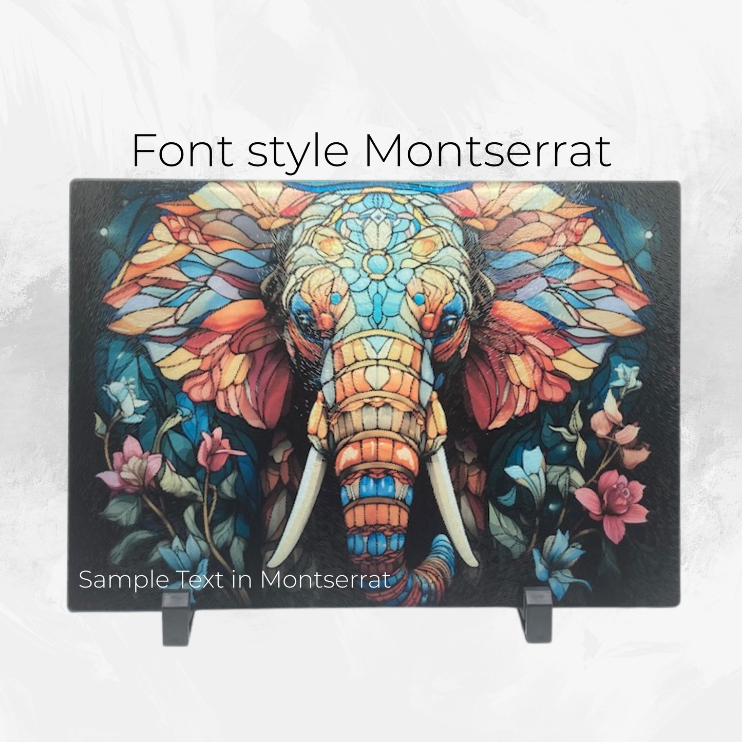 Personalized Elephant Glass Cutting Board | Custom Safari Kitchen Gift