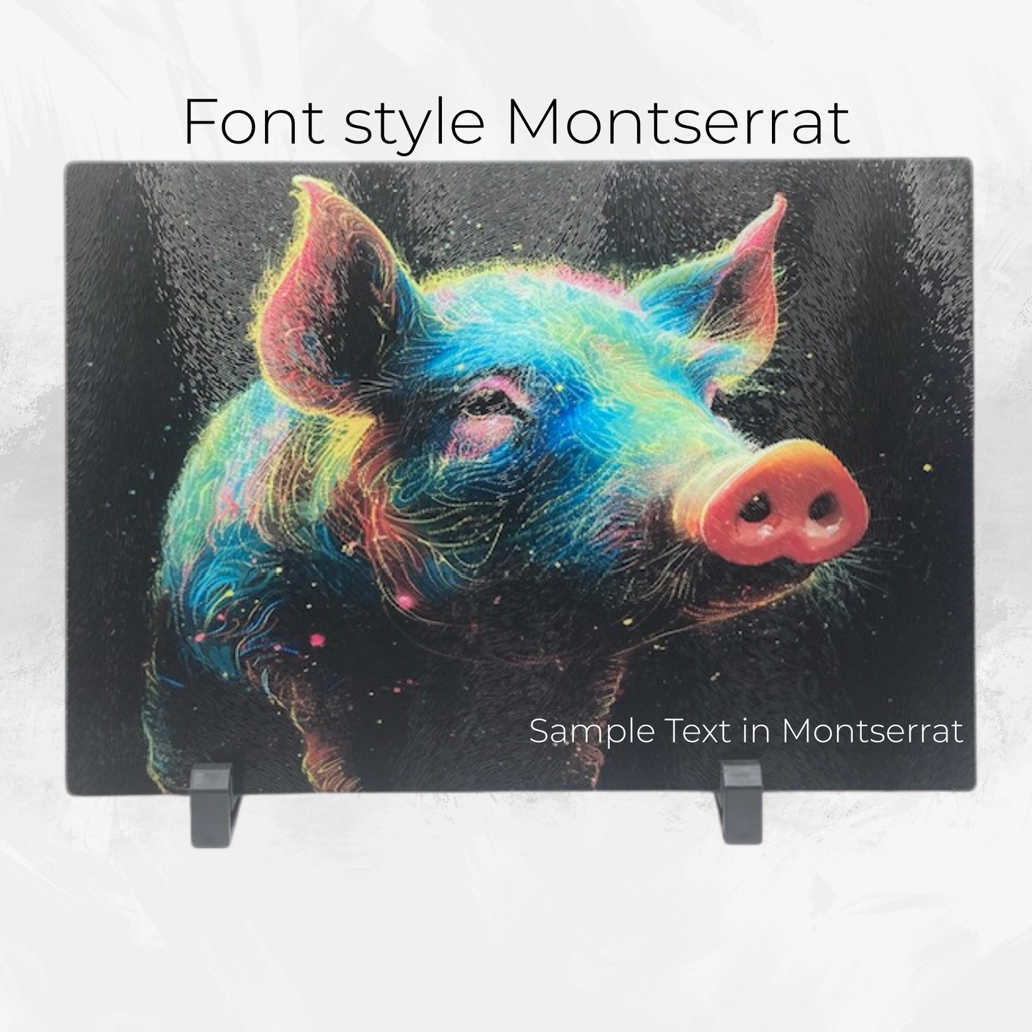 Personalized Black Pig Glass Cutting Board | Custom Farmhouse Kitchen Gift