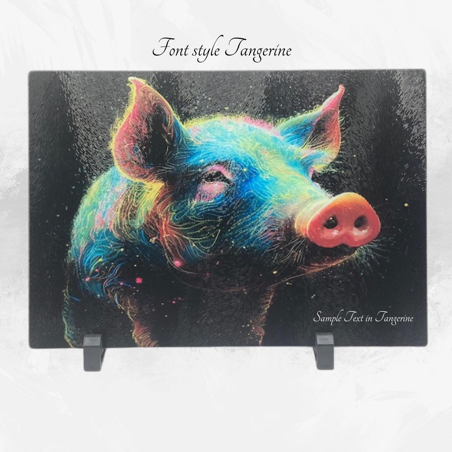 Personalized Black Pig Glass Cutting Board | Custom Farmhouse Kitchen Gift